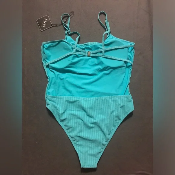 NWT Zaful Ribbed Open Back Swimsuit - Picture 2 of 16